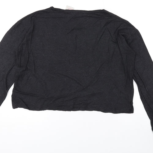H&M Womens Grey Viscose Basic T-Shirt Size XS Round Neck