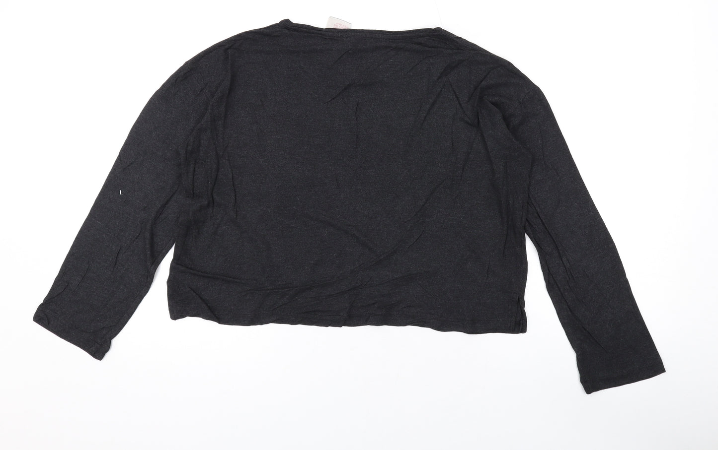 H&M Womens Grey Viscose Basic T-Shirt Size XS Round Neck