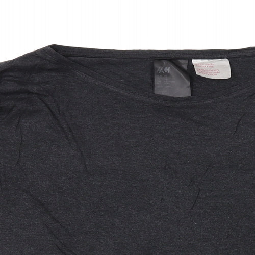 H&M Womens Grey Viscose Basic T-Shirt Size XS Round Neck