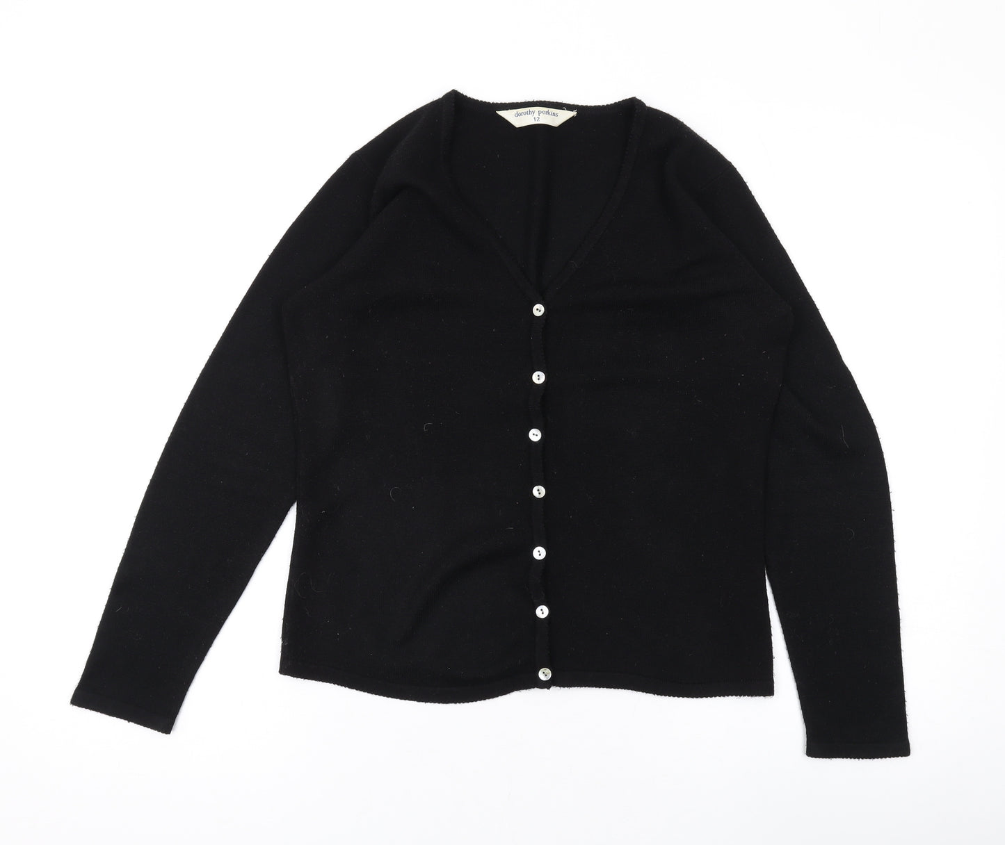 Dorothy Perkins Womens Black V-Neck Acrylic Cape Jumper Size 12