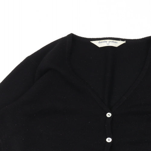 Dorothy Perkins Womens Black V-Neck Acrylic Cape Jumper Size 12