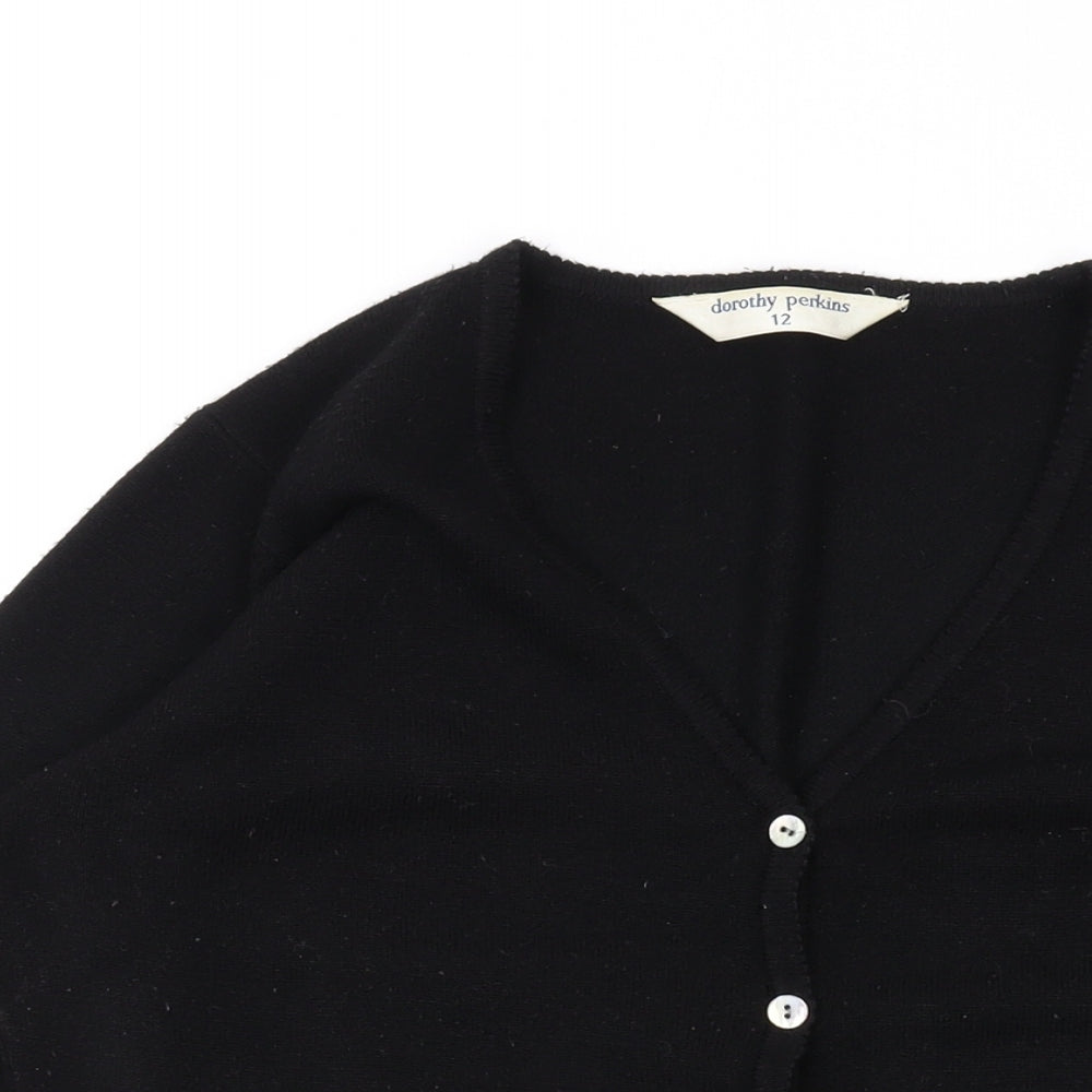 Dorothy Perkins Womens Black V-Neck Acrylic Cape Jumper Size 12