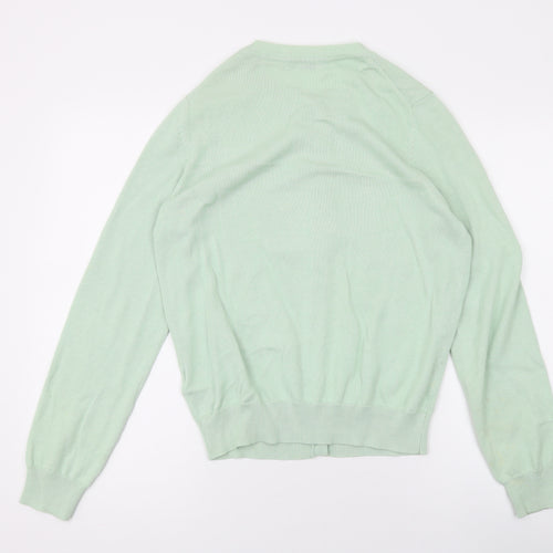 Marks and Spencer Womens Green Round Neck Cotton Cape Jumper Size 10
