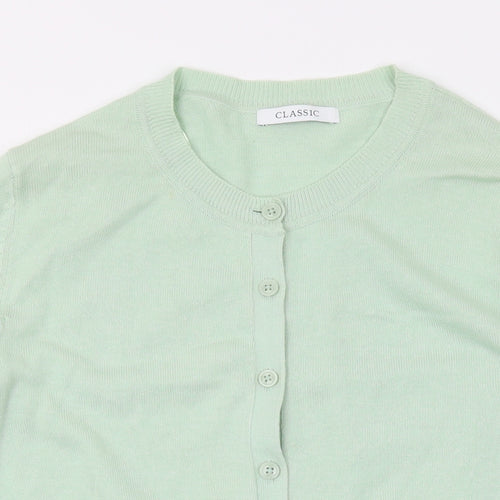 Marks and Spencer Womens Green Round Neck Cotton Cape Jumper Size 10