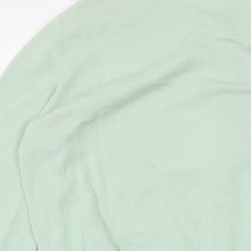 Marks and Spencer Womens Green Round Neck Cotton Cape Jumper Size 10