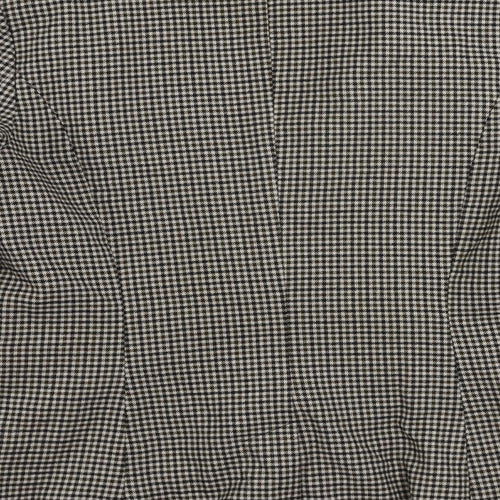 H&M Womens Brown Geometric Jacket Blazer Size 8 Button
