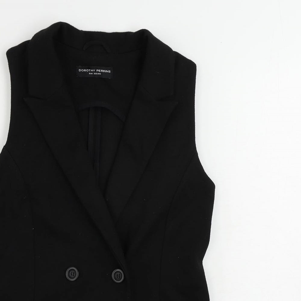 Dorothy Perkins Womens Black Jacket Waistcoat Size 8 Button
