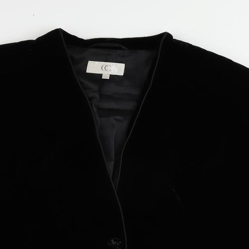 CC Womens Black Jacket Blazer Size 20 Snap - Lace Detail