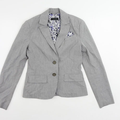 APANAGE Womens Grey Jacket Blazer Size 8 Button