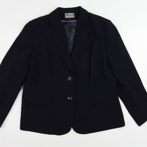 Busy Womens Blue Jacket Blazer Size 18 Button