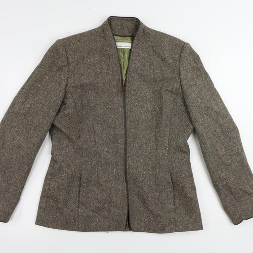 Country Casuals Womens Brown Jacket Size 12 Zip - Vintage