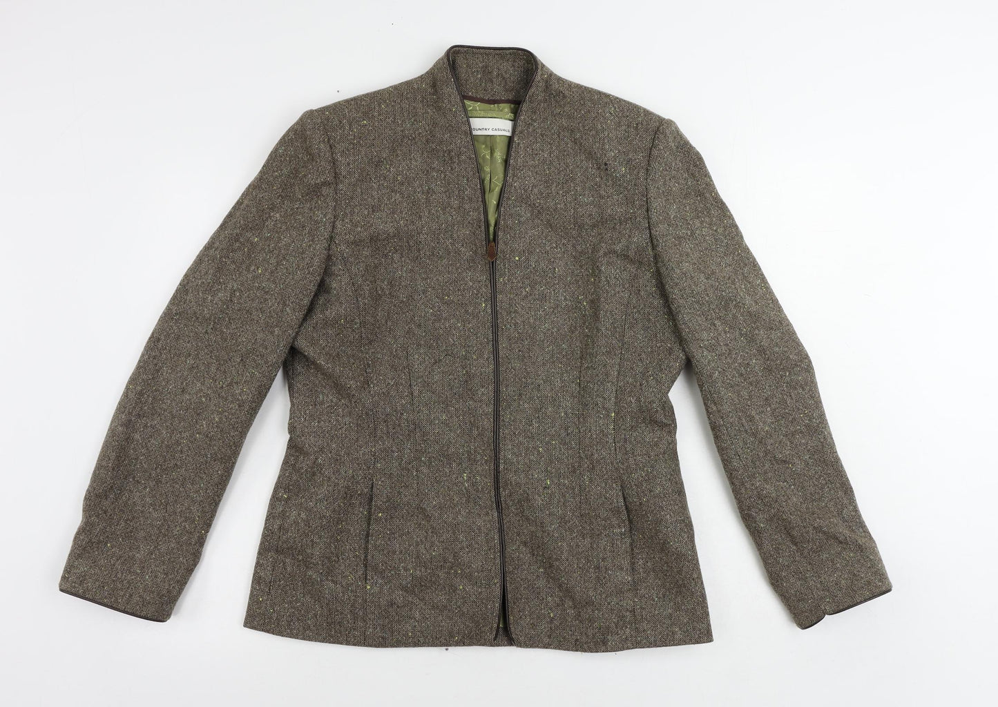 Country Casuals Womens Brown Jacket Size 12 Zip - Vintage