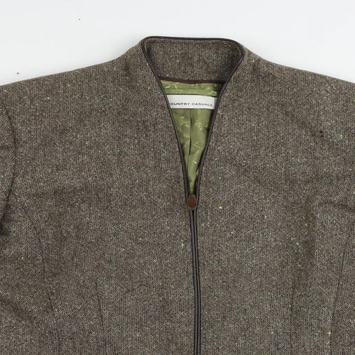 Country Casuals Womens Brown Jacket Size 12 Zip - Vintage