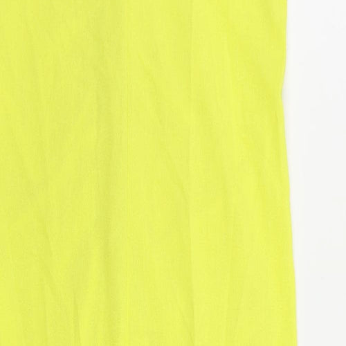 Zara Womens Yellow Polyester Sheath Size S V-Neck Pullover - Ruched