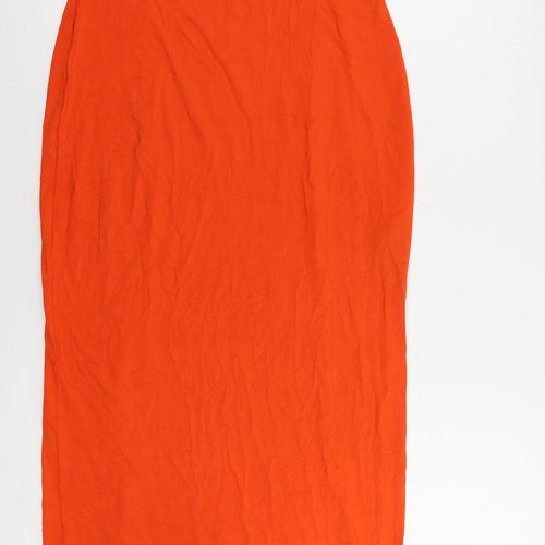 ASOS Womens Red Viscose Maxi Size 14 Square Neck Pullover - Backless