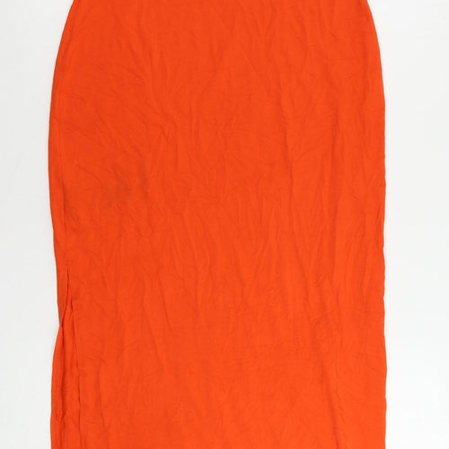 ASOS Womens Red Viscose Maxi Size 14 Square Neck Pullover - Backless