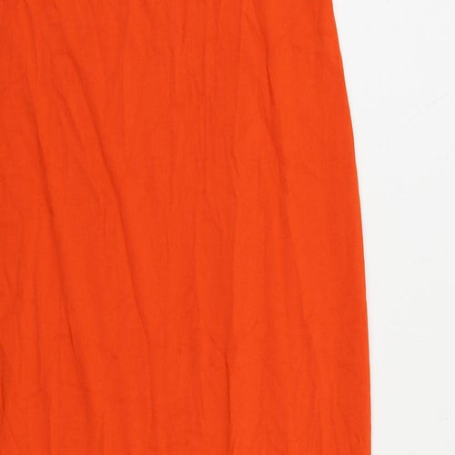 ASOS Womens Red Viscose Maxi Size 14 Square Neck Pullover - Backless