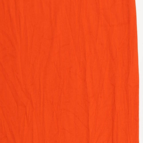 ASOS Womens Red Viscose Maxi Size 14 Square Neck Pullover - Backless