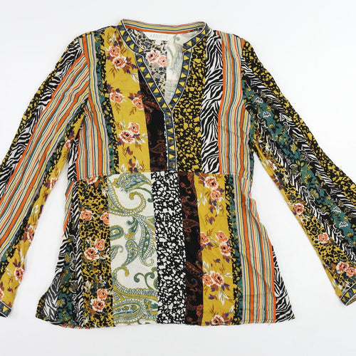 Apricot Womens Multicoloured Paisley Viscose Basic Blouse Size 8 V-Neck