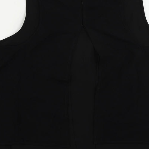 Topshop Womens Black Polyester Basic Blouse Size 12 Scoop Neck - Embellished Neckline