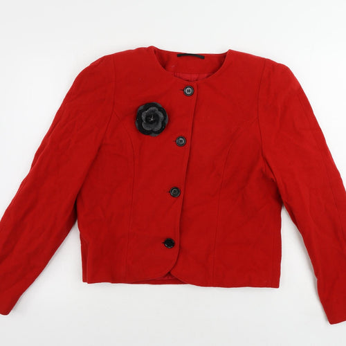 Libra Womens Red Jacket Size 10 Button