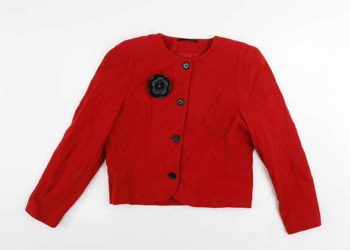 Libra Womens Red Jacket Size 10 Button