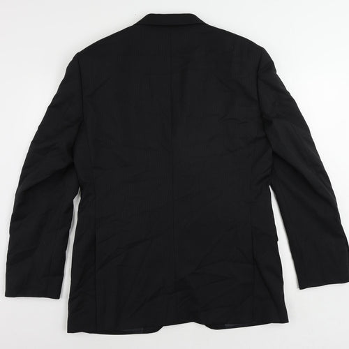 NEXT Mens Black Striped Wool Jacket Suit Jacket Size 40 Regular