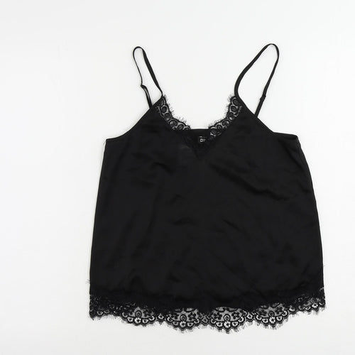 Divided by H&M Womens Black Polyester Camisole Tank Size 6 V-Neck - Lace Detail
