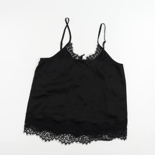 Divided by H&M Womens Black Polyester Camisole Tank Size 6 V-Neck - Lace Detail