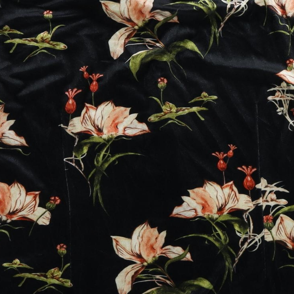 ASOS Womens Black Floral Polyester Basic Button-Up Size S Collared