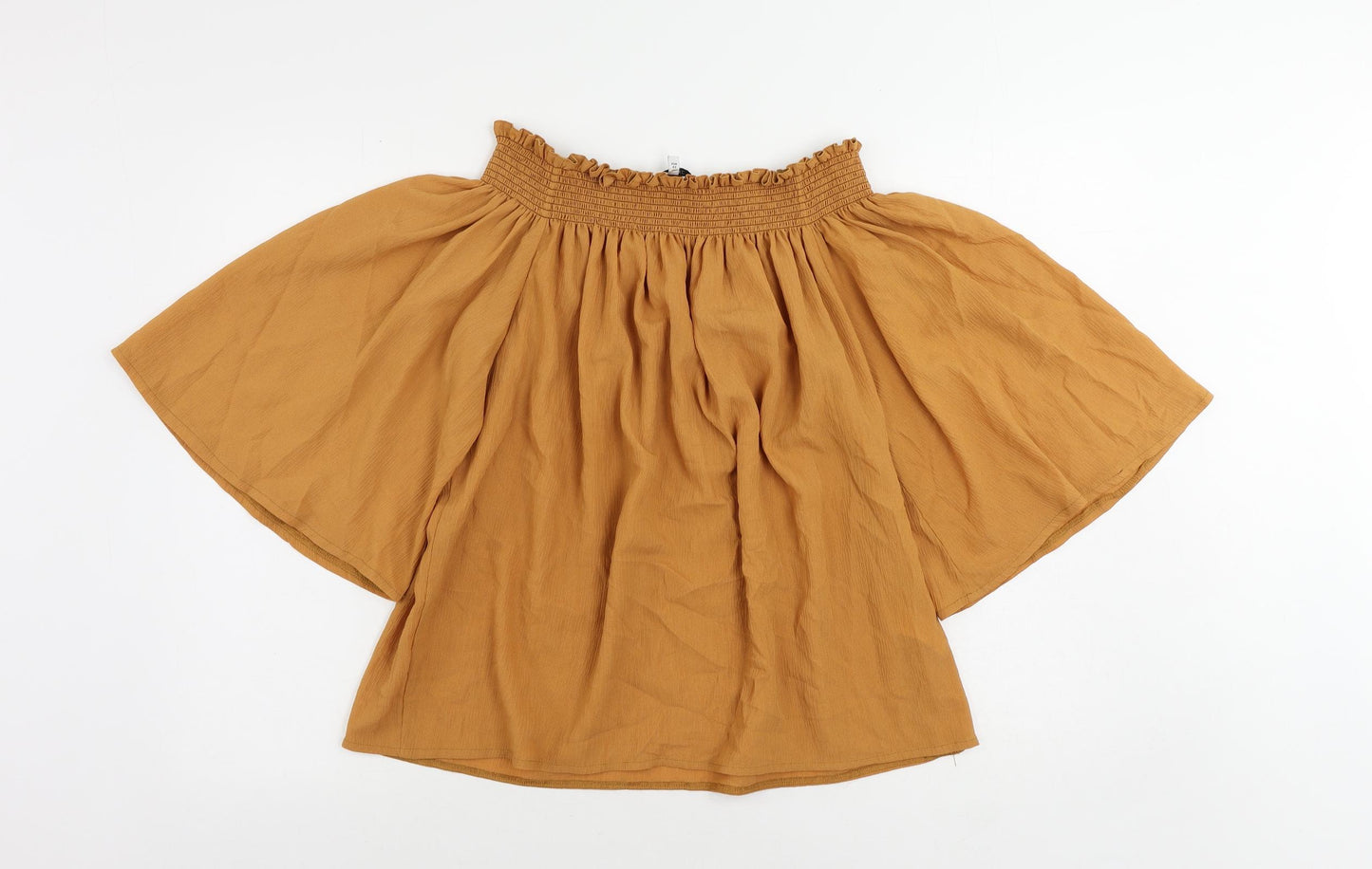 NEXT Womens Orange Polyester Basic Blouse Size 14 Off the Shoulder