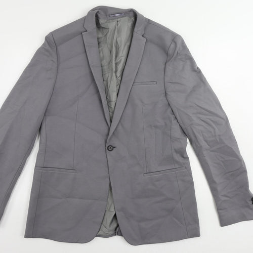 NOAK Mens Grey Viscose Jacket Suit Jacket Size 44 Regular