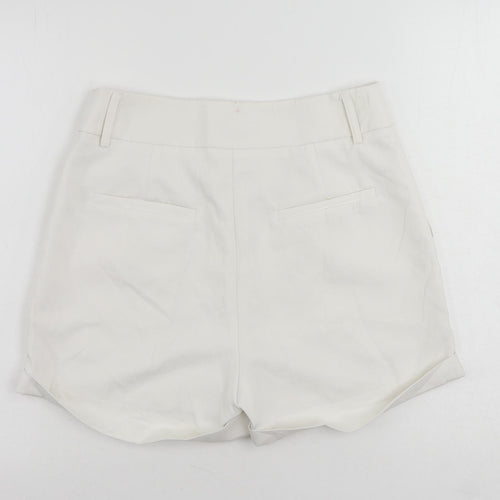 I SAW IT FIRST Womens White Polyester Chino Shorts Size 12 L4 in Regular Zip