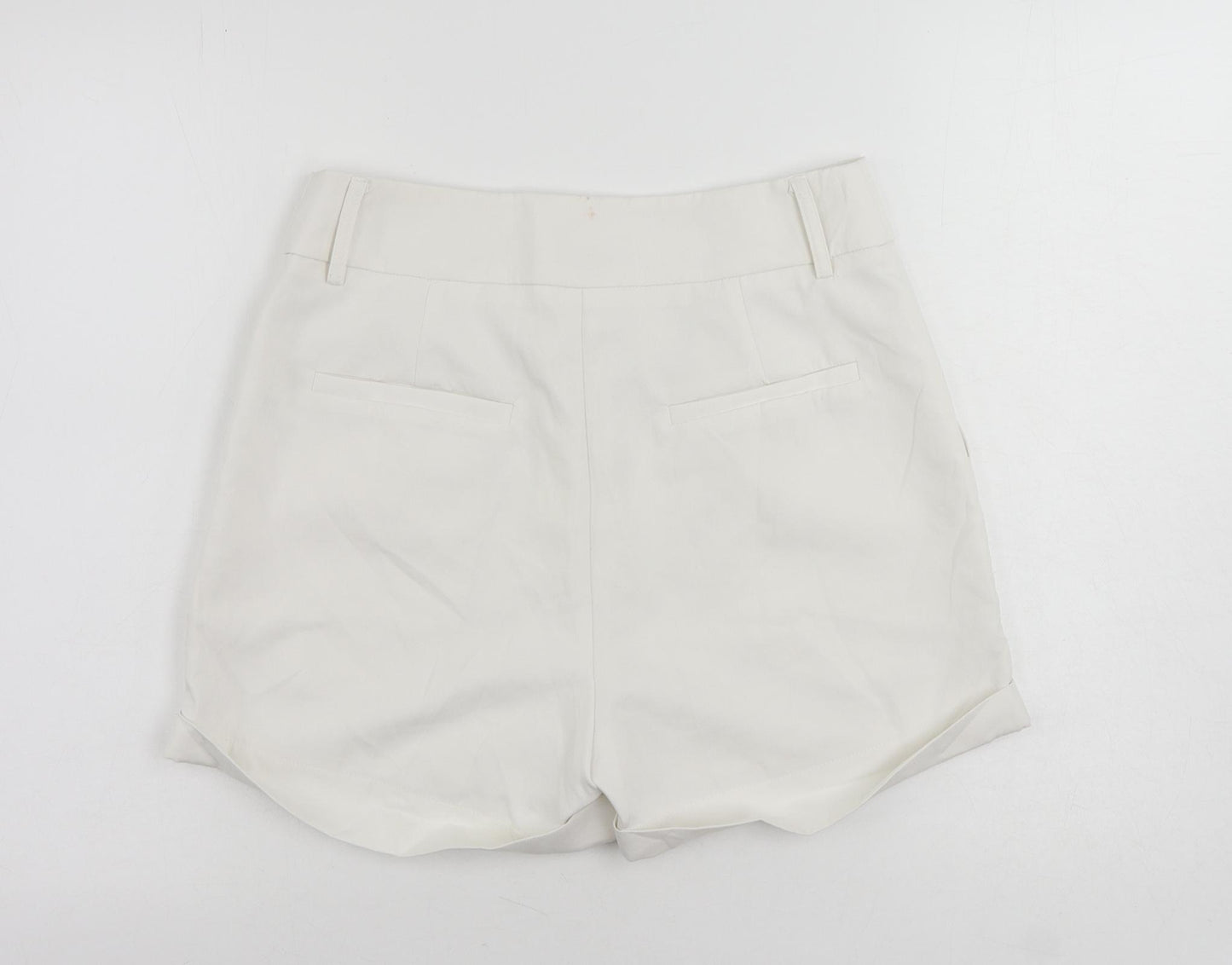 I SAW IT FIRST Womens White Polyester Chino Shorts Size 12 L4 in Regular Zip