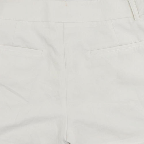 I SAW IT FIRST Womens White Polyester Chino Shorts Size 12 L4 in Regular Zip