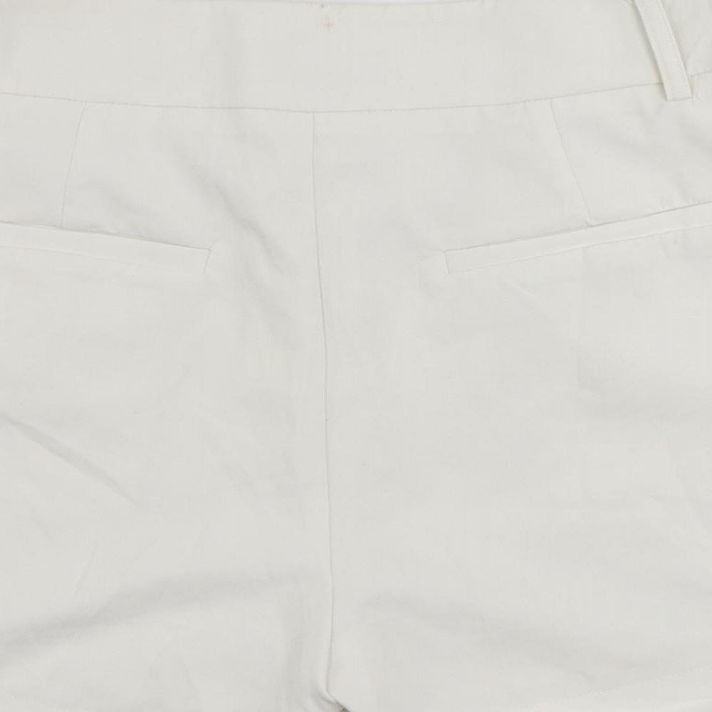 I SAW IT FIRST Womens White Polyester Chino Shorts Size 12 L4 in Regular Zip