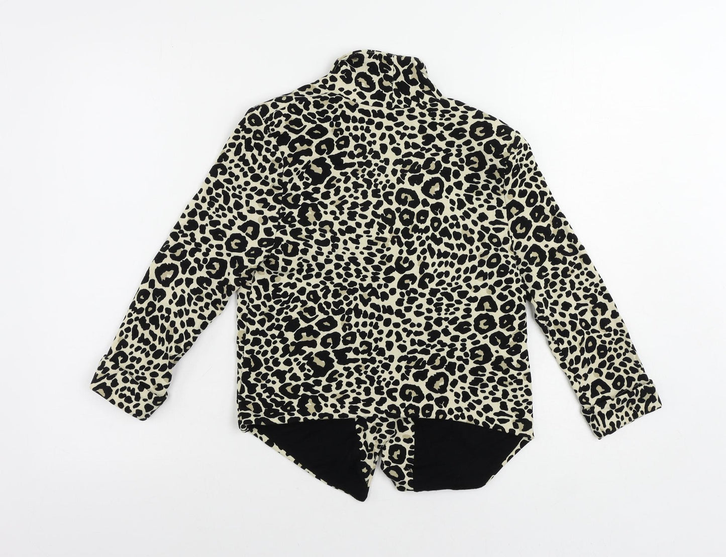 H&M Womens Brown Animal Print Jacket Blazer Size S - Open
