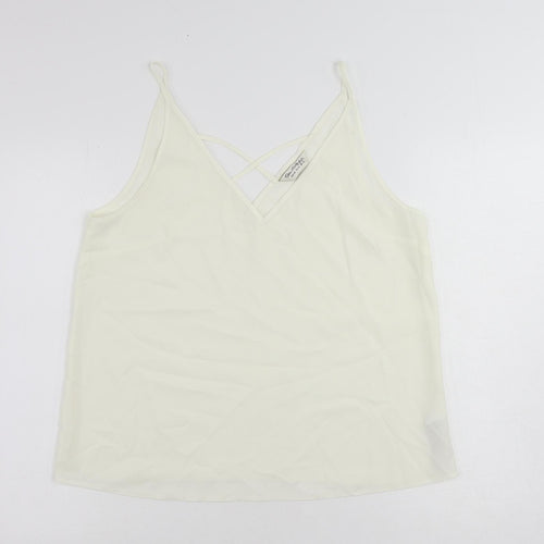 Miss Selfridge Womens Ivory Polyester Camisole Tank Size 14 V-Neck