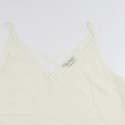 Miss Selfridge Womens Ivory Polyester Camisole Tank Size 14 V-Neck