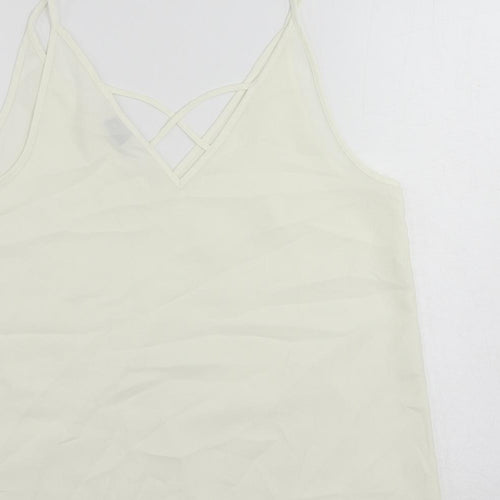 Miss Selfridge Womens Ivory Polyester Camisole Tank Size 14 V-Neck