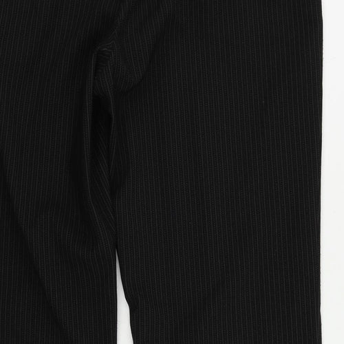 Petite Womens Black Striped Polyester Dress Pants Trousers Size 16 L29 in Regular Zip