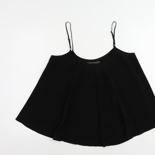 AllSaints Womens Black Polyester Camisole Tank Size 12 Scoop Neck