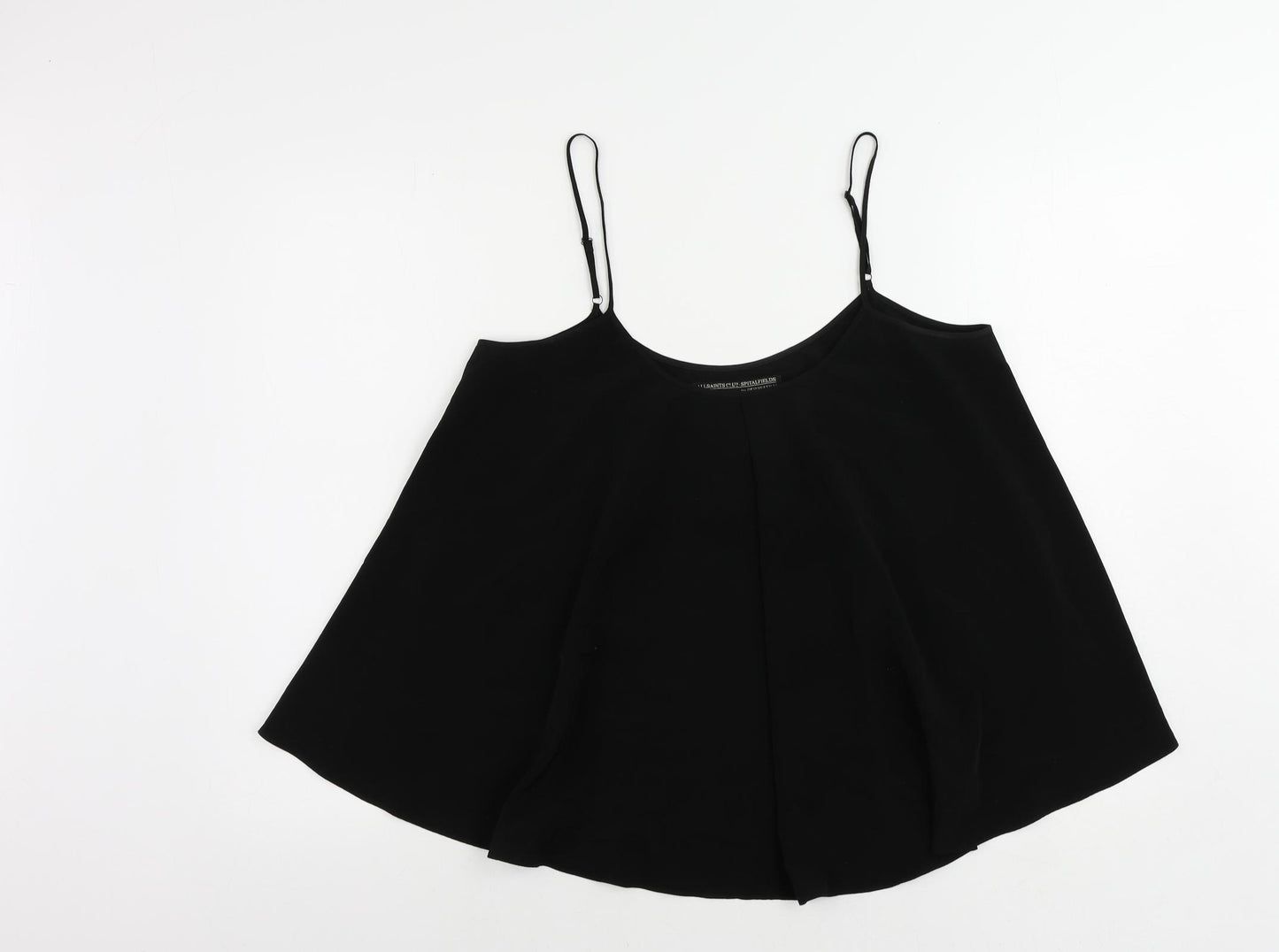 AllSaints Womens Black Polyester Camisole Tank Size 12 Scoop Neck