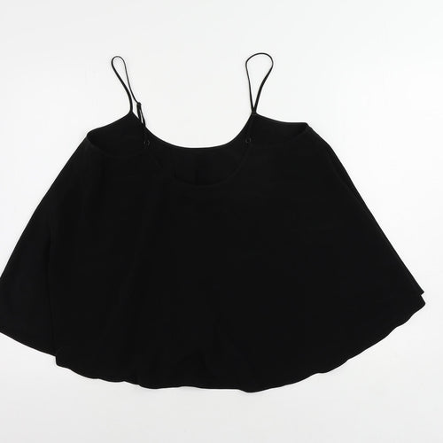 AllSaints Womens Black Polyester Camisole Tank Size 12 Scoop Neck
