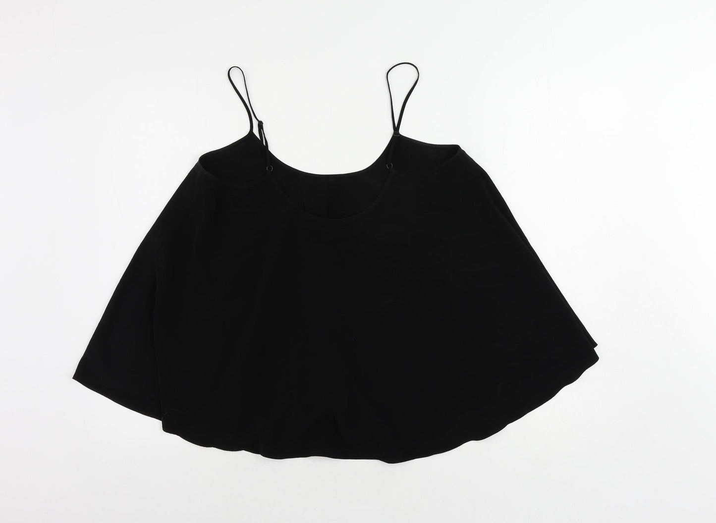 AllSaints Womens Black Polyester Camisole Tank Size 12 Scoop Neck