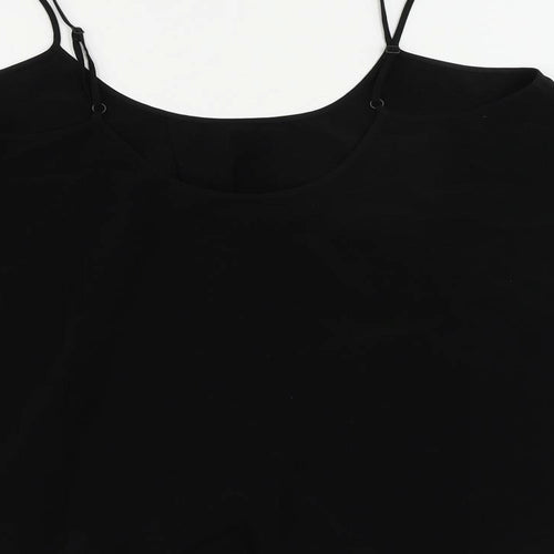 AllSaints Womens Black Polyester Camisole Tank Size 12 Scoop Neck