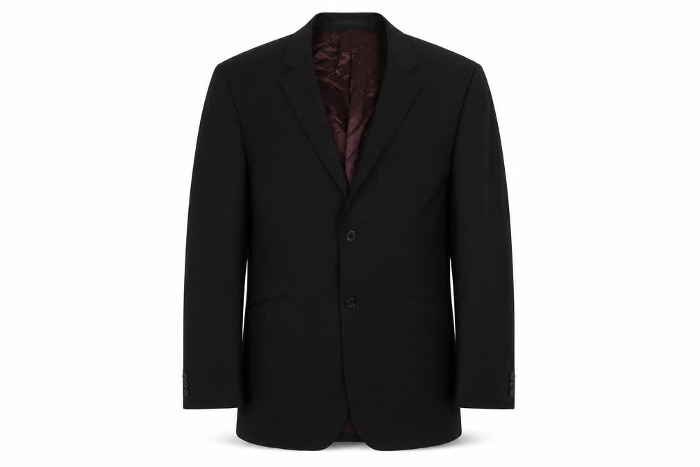 Burton Mens Black Striped Polyester Jacket Suit Jacket Size 44 Regular