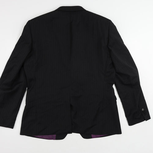 NEXT Mens Black Striped Wool Jacket Suit Jacket Size 44 Regular
