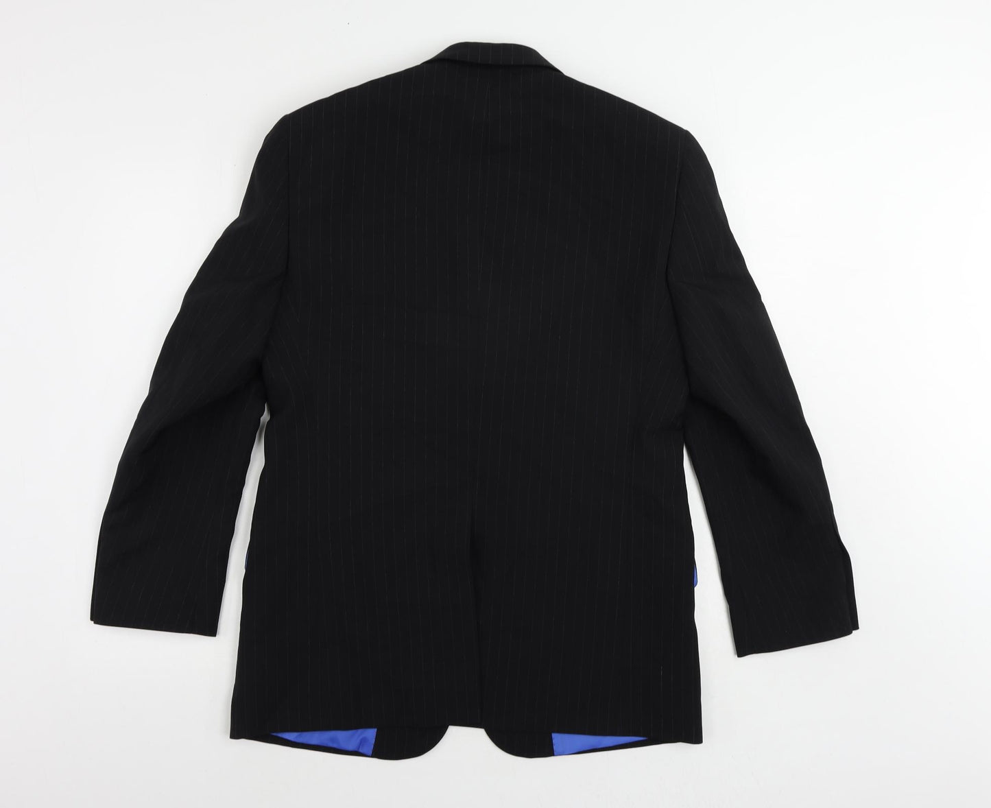 Vestiti Piu Mens Black Striped Polyester Jacket Suit Jacket Size 38 Regular