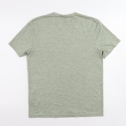 Skechers Womens Green Polyester Basic T-Shirt Size M Crew Neck